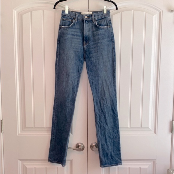Reformation Jeans Women's Size 25 Liza High Straight‎ Jean Kasai Wash Denim - Picture 1 of 14